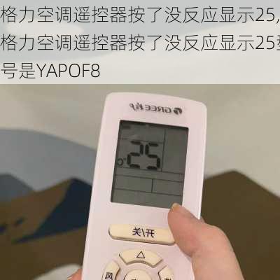 格力空调遥控器按了没反应显示25,格力空调遥控器按了没反应显示25型号是YAPOF8
